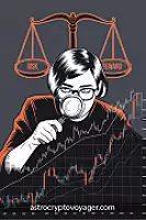 An orange-accented comic-style illustration depicting a futuristic scene. Large headline: "Virgo, Master of Crypto Details". Orange accents in detail.